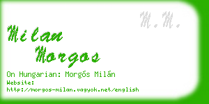 milan morgos business card