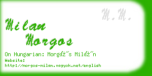 milan morgos business card